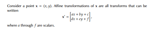 affine transformations matrix