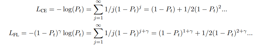 Taylor series expansion of CE and Focal Loss
