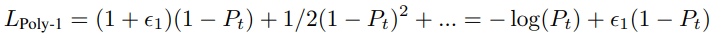 Poly-1 loss formula